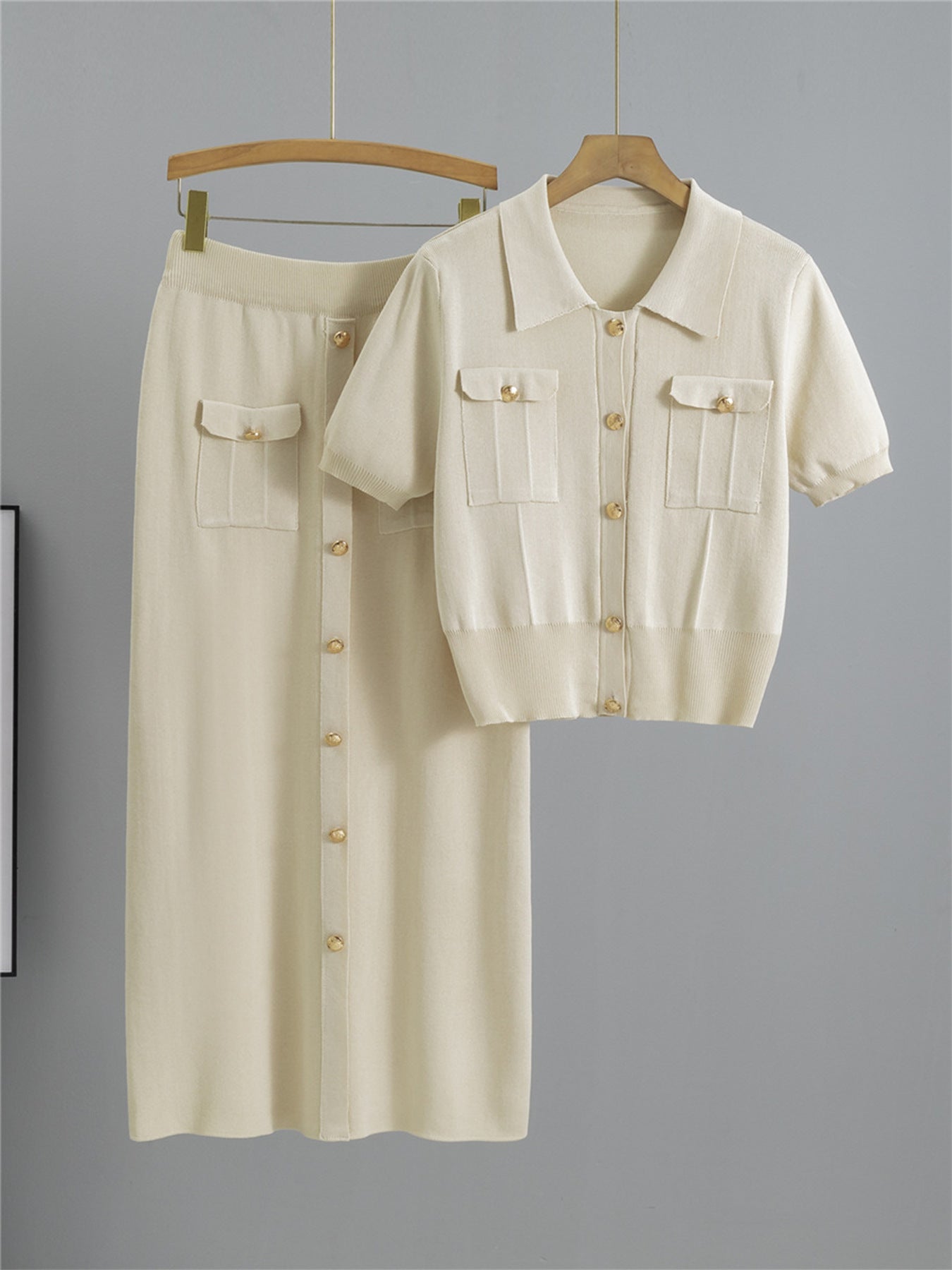 Women's Two-Piece Knitted Skirt Set