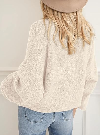 #SF040 Oversized 5 Gauge Jersey Knit Mohair Blend Crew Neck Pullover for Women
