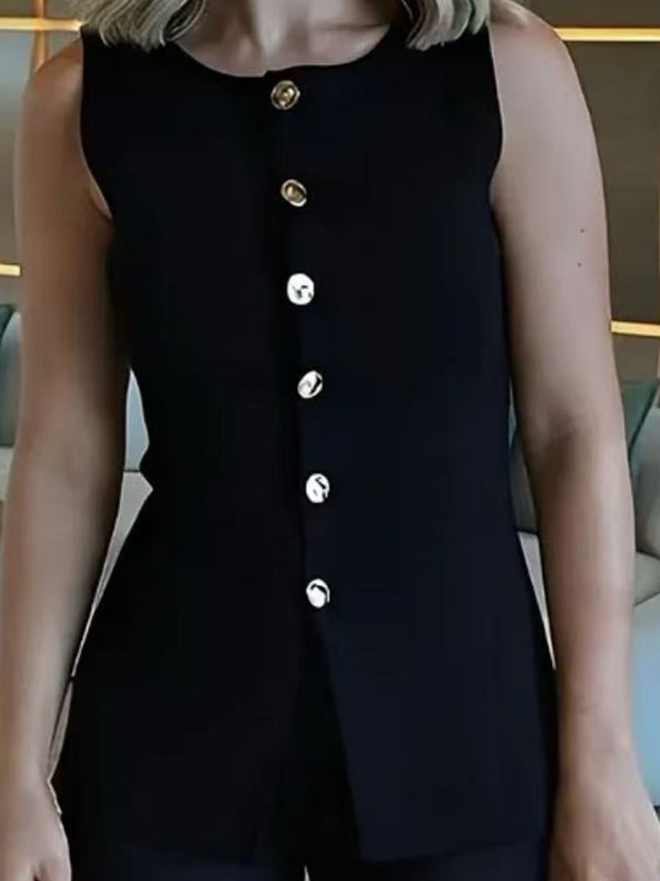 #SF023 Sleeveless 18 Gauge Jersey knit Cotton Blend Round Neck Vest for Women