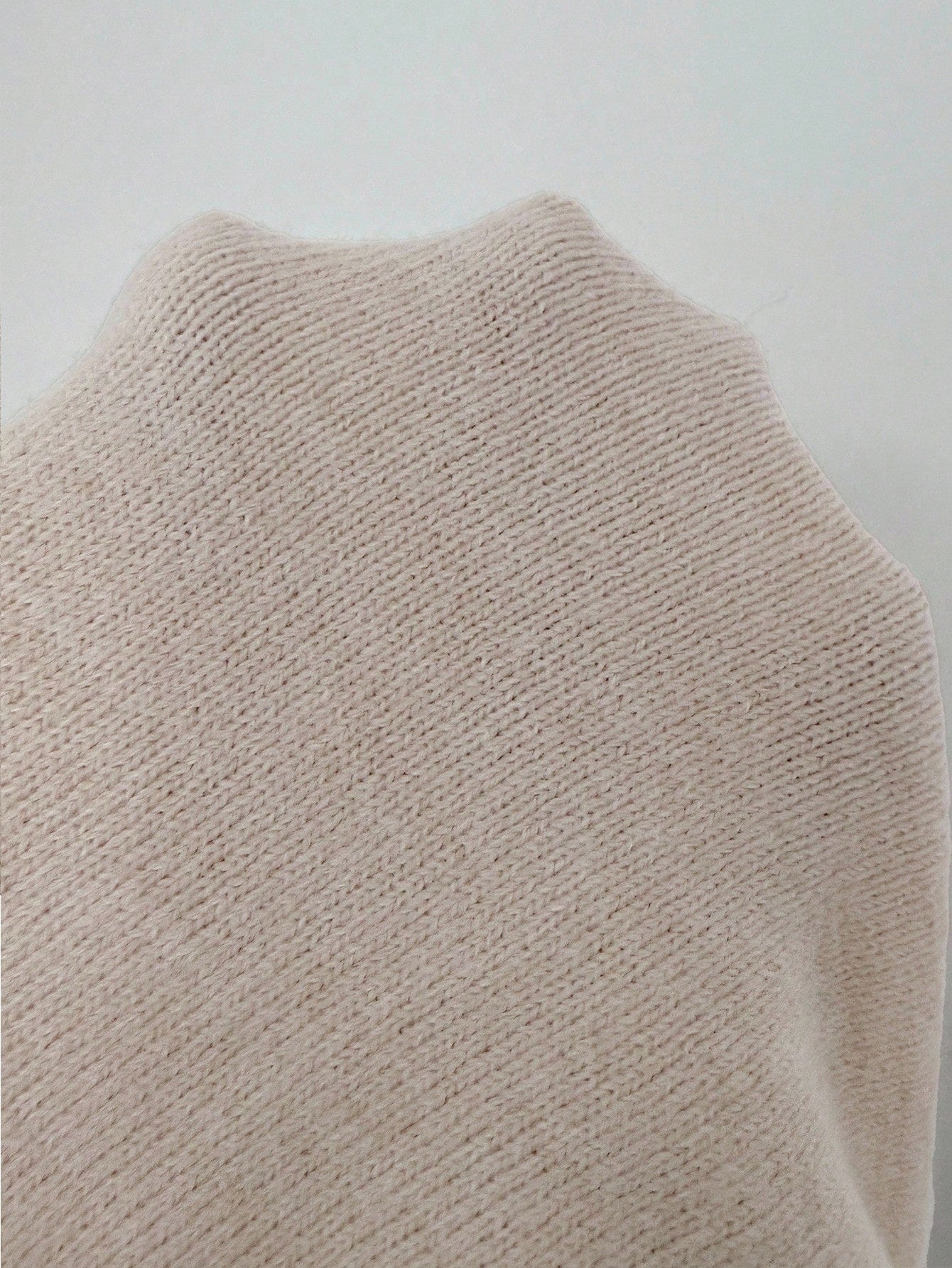 #SF011 Asymmetric 8 Gauge Ribbed Knit Cotton Blend Mock Neck Pullover for Women