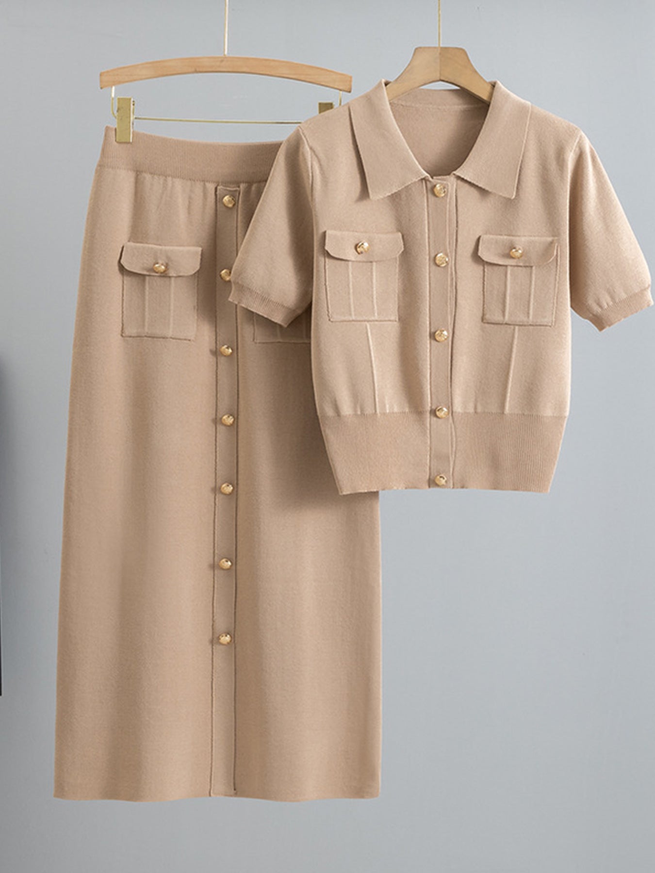 Women's Two-Piece Knitted Skirt Set